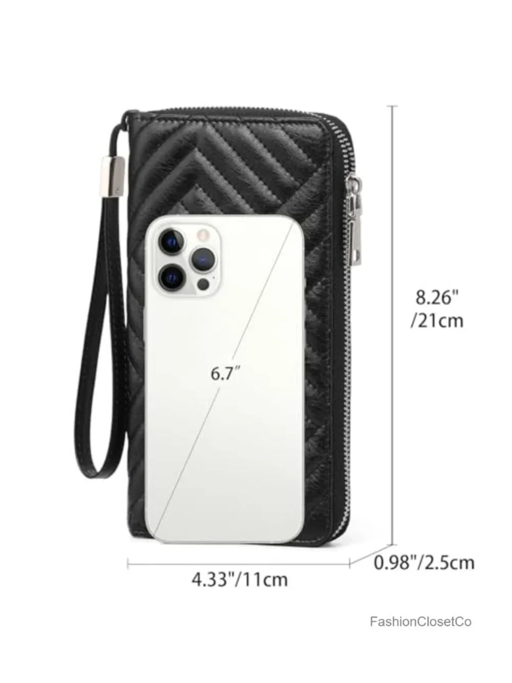 RFID Blocking Vegan Leather Large Capacity Zip Around Wristlet Clutch Wallet